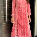 Sara Chikankari Kurta - Banarasi, Pink