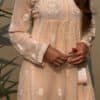 georgette shirt kurta peach mukaish 1