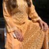 a line chikankari kurta marigold white thread 1