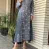 kali chikankari kurta grey blue white thread 1
