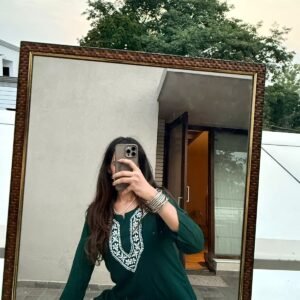 rayon short kurta green 1