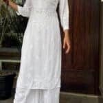 Chikankari Kurta Set — Cotton Rayon, White