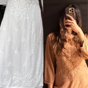 rayon white kurta set