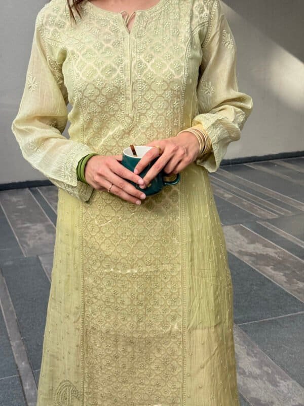 kali chikankri kurta pista green 4